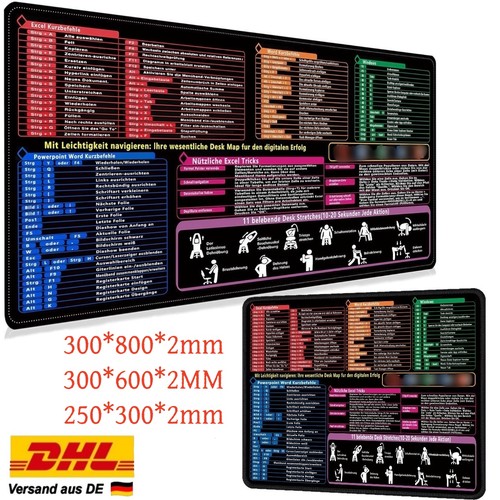 Mauspad mit excel kurzbefehlen - mauspad, excel-kurzbefehlen